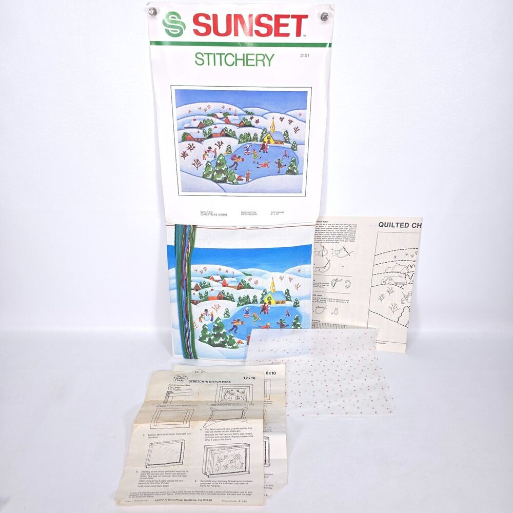 Vintage Sunset Stitchery “Quilted Christmas Morn” Kit 2101 Holiday‎ Scene 8×10 –